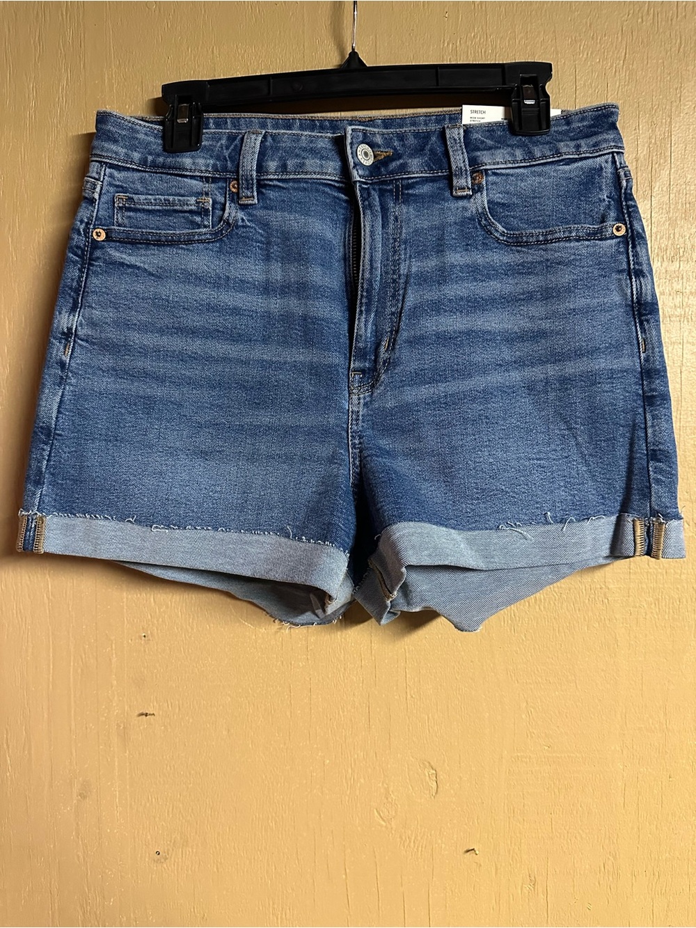 American Eagle Women's Blue Denim Cuffed Shorts